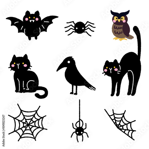 Set of Haloween icon for decorate holiday theme
