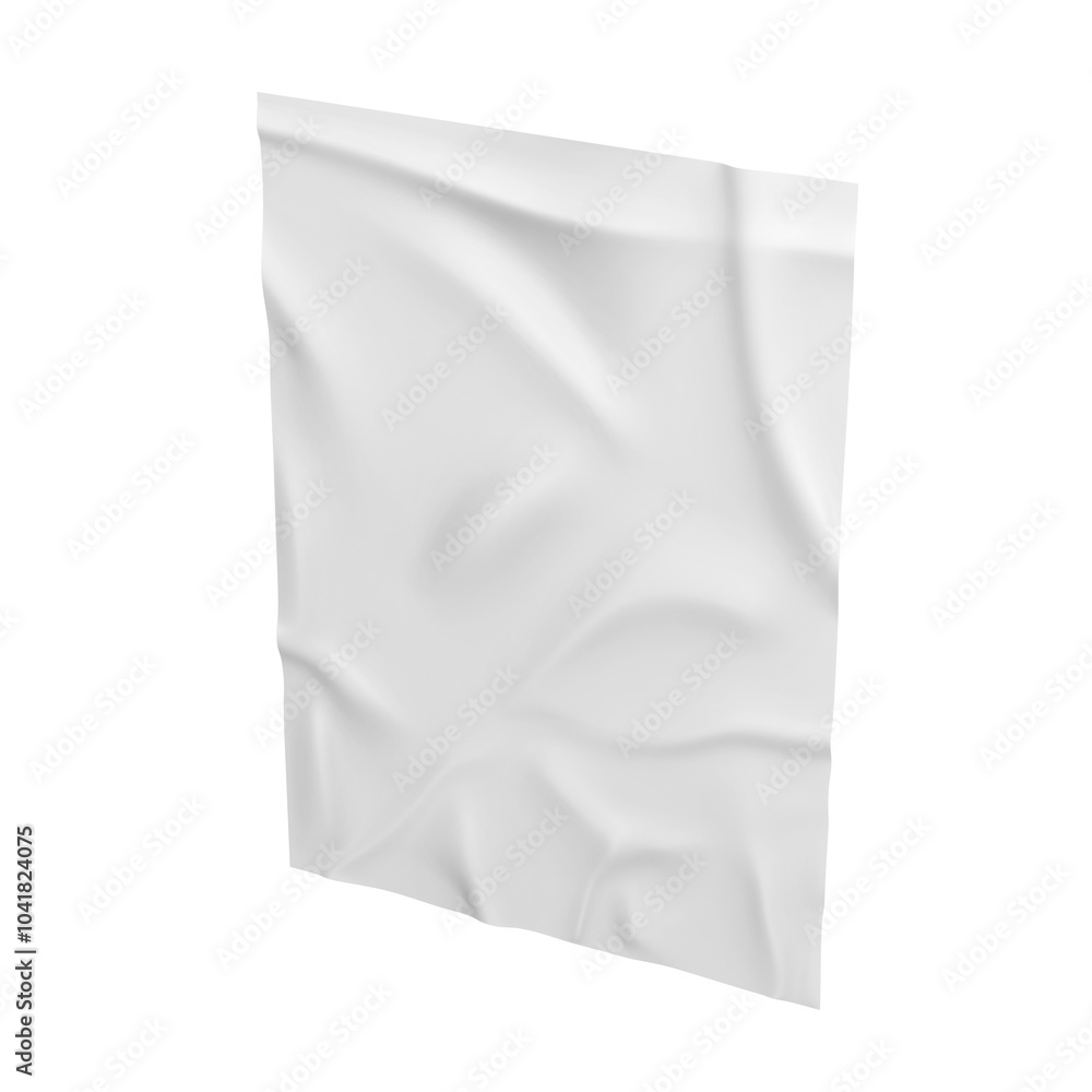 Wrinkled banner poster blank template mockup 3d render illustration. Wrinkled banner poster blank template mockup 3d render illustration.