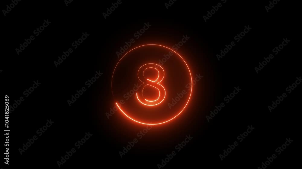 Modern flickering neon number 4 animation. Dark background. Modern flickering neon number 4 animation. Dark background.