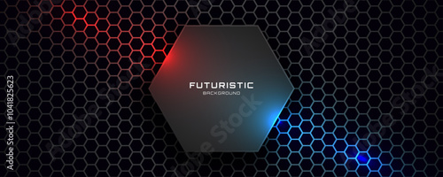 3D gray techno lines abstract background overlap layer on dark space with glowing hexagons effect decoration. Graphic design element hot and cold style concept for web, flyer, card, or brochure cover
