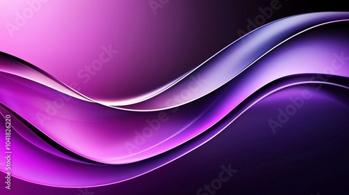 wavy abstract shape in rich purple and gray tones is positioned on the left side of the canvas, casting a soft shadow on the right. The backdrop displays a gradient that moves from dark violet to ligh