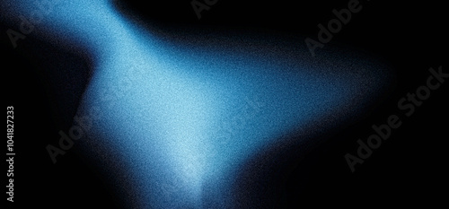 Obraz na płótnie Glowing blue abstract shape, dark grainy black blue background, noise texture futuristic dynamic poster header cover wallpaper banner backdrop design w salonie