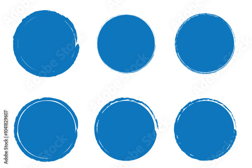 Grunge round shapes. Grunge banner collection. circular background of black ink drawn by hand with a brush.