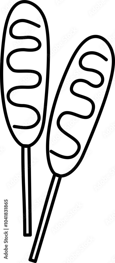 Corndog outline Corndog outline