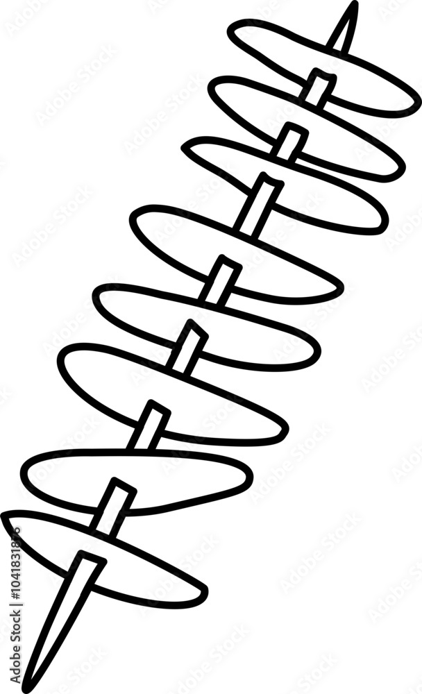 Obraz premium Potato skewer outline 