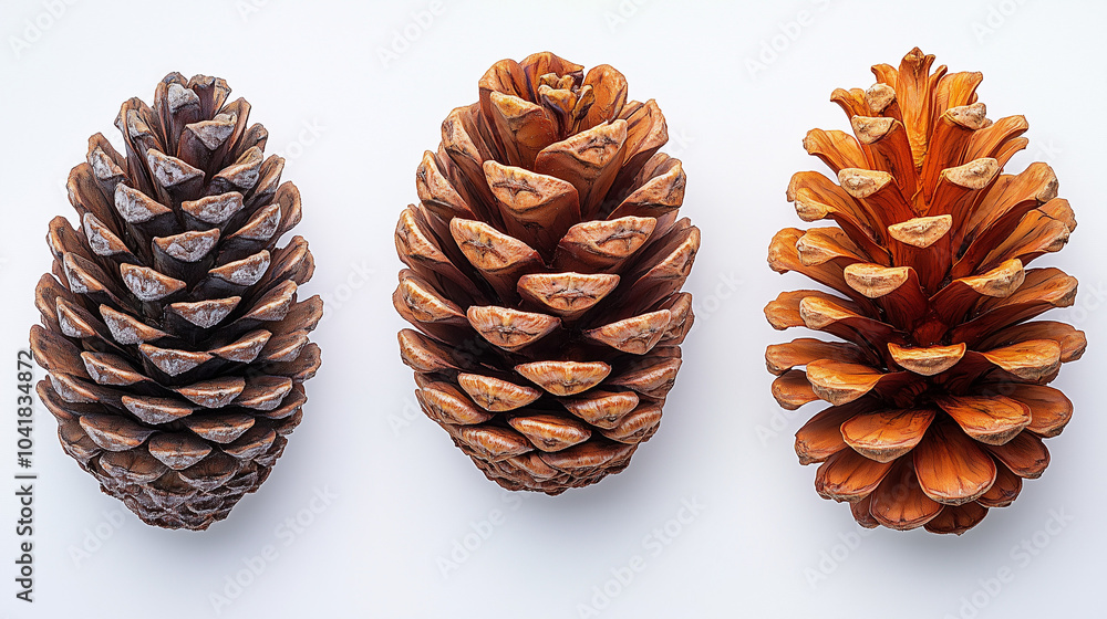 Pine cone on a white background