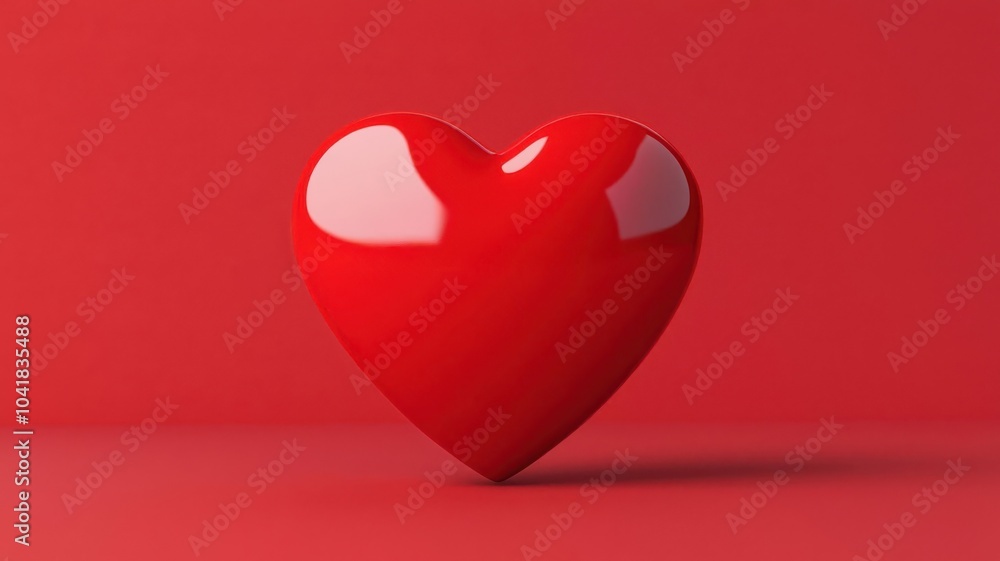 Heartshaped icon, deep red color, smooth surface, 3D illustration Heartshaped icon, deep red color, smooth surface, 3D illustration
