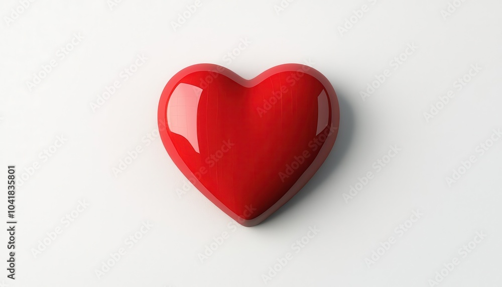 Red heart icon, modern 3D look, clean design, 3D illustration Red heart icon, modern 3D look, clean design, 3D illustration