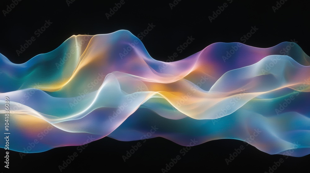 Obraz premium Abstract Wavy Gradient Background Colorful Flowing Design