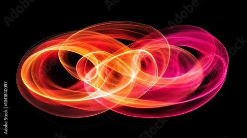 Abstract Swirling Light Design in Red and Orange