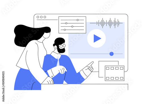 Video editing software isolated cartoon vector illustrations.