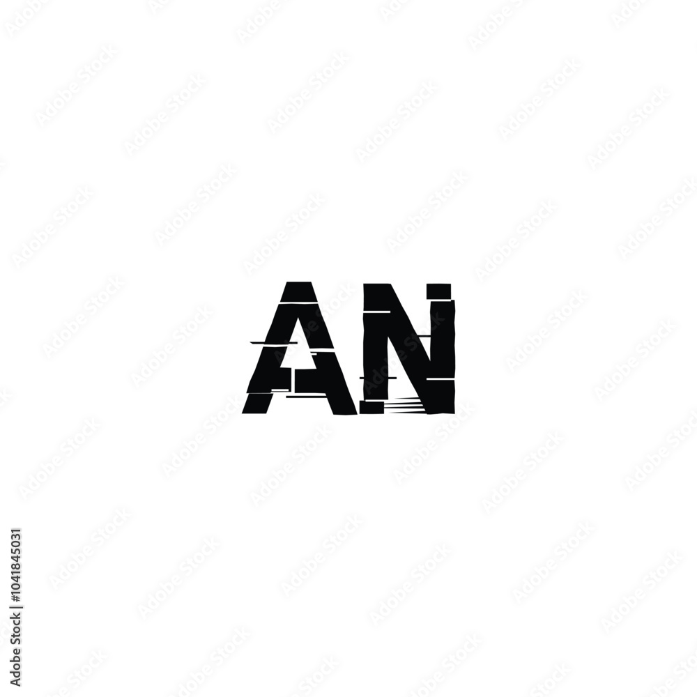 Obraz premium AN monogram logo design letter text name symbol monochrome logotype alphabet character simple logo
