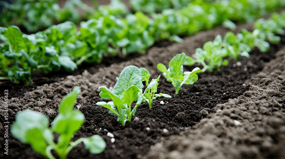 Fresh Green Spinach Plants Growing in Rows in a Garden Fresh Green Spinach Plants Growing in Rows in a Garden