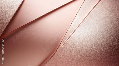 Luxurious rose gold background with subtle metallic textures and geometric shapes, creating elegant and modern aesthetic. Perfect for design projects and presentations
