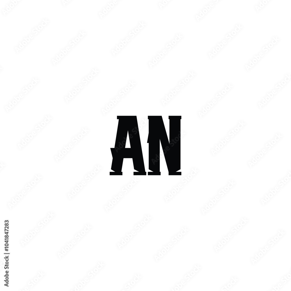 Obraz premium AN monogram logo design letter text name symbol monochrome logotype alphabet character simple logo