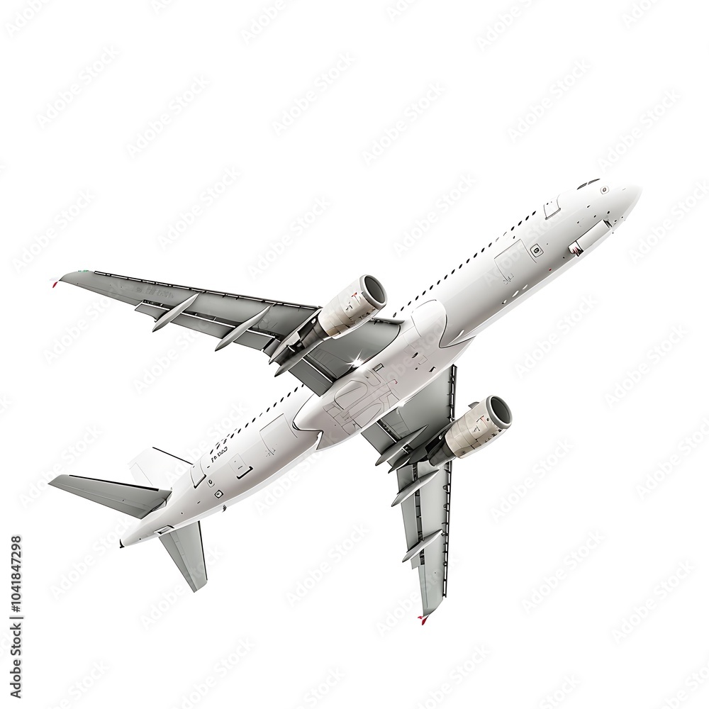 Obraz premium Airplane flying isolated on white background