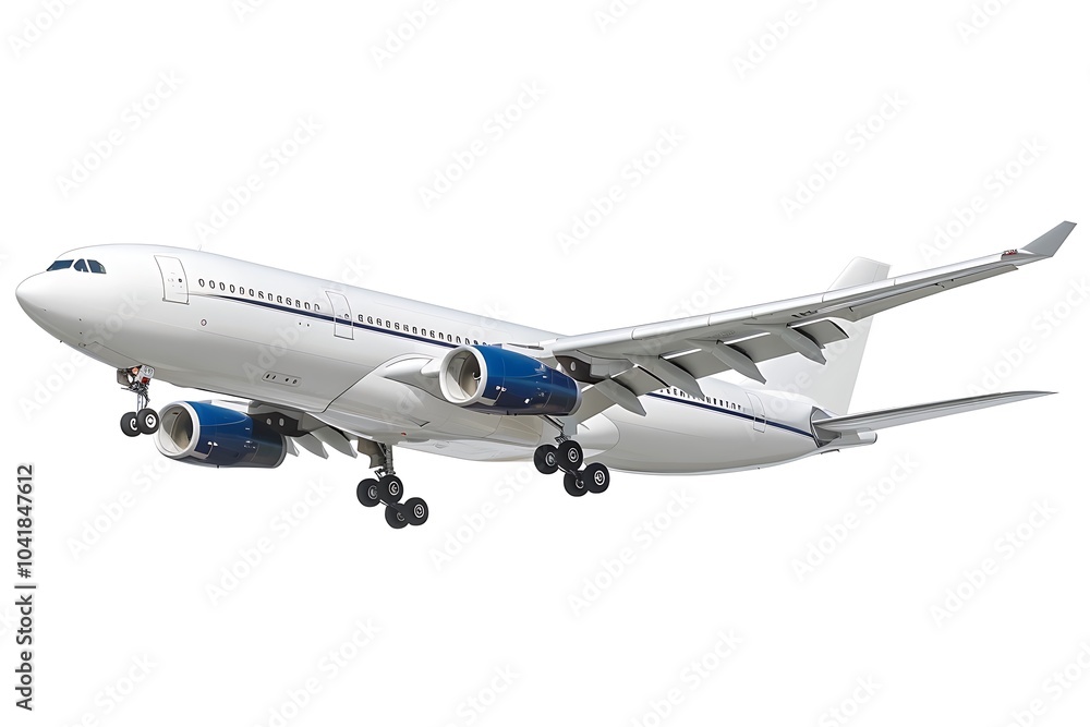 Airplane flying isolated on white background Airplane flying isolated on white background