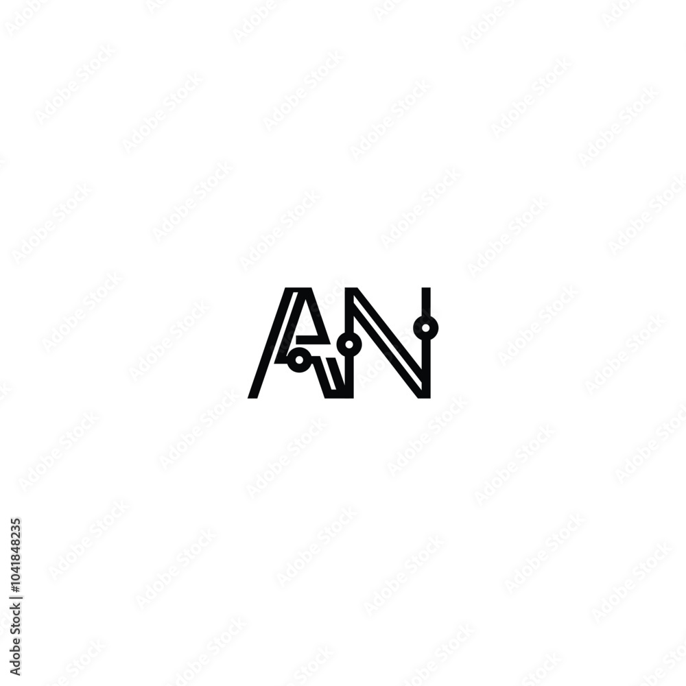 AN monogram logo design letter text name symbol monochrome logotype alphabet character simple logo AN monogram logo design letter text name symbol monochrome logotype alphabet character simple logo