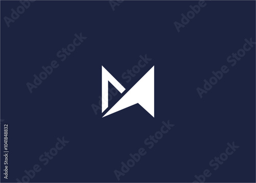 Letter m with arrow logo icon design vector design template inspiration