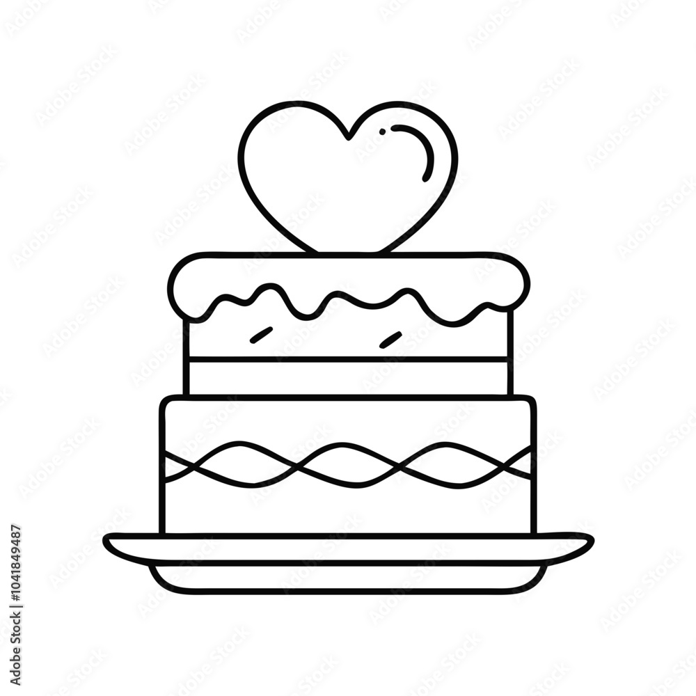 Decorative cake with a heart on top Decorative cake with a heart on top
