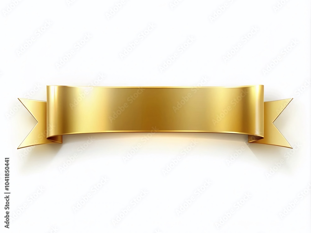 Elegant Gold Banner Isolated on White Background for Creative Projects and Advertising Elegant Gold Banner Isolated on White Background for Creative Projects and Advertising