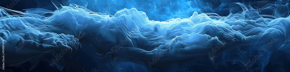 Obraz premium Ethereal Blue: A cloud-like pattern created by smoke or mist.