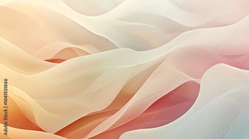 Smooth gradient waves in light colors flowing seamlessly for a tranquil atmosphere Smooth gradient waves in light colors flowing seamlessly for a tranquil atmosphere