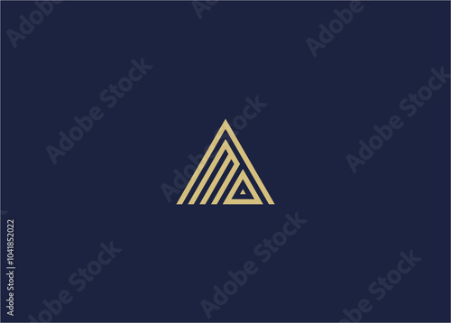 Letter md with triangle logo icon design vector design template inspiration