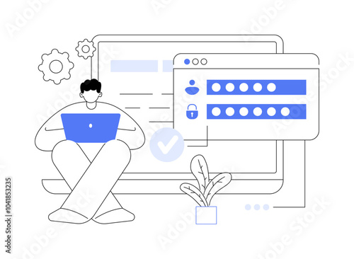 Log in isolated cartoon vector illustrations.