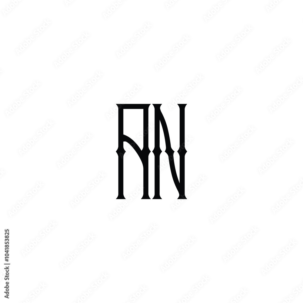 AN monogram logo design letter text name symbol monochrome logotype alphabet character simple logo