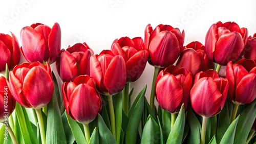Wallpaper Mural Red tulips isolated on white background with clipping path Torontodigital.ca