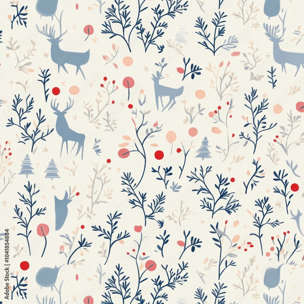 Fototapeta premium Holiday repetitive tile patterns for wrapping paper for Gift box