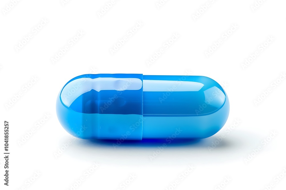 Blue pill isolated on white background Blue pill isolated on white background