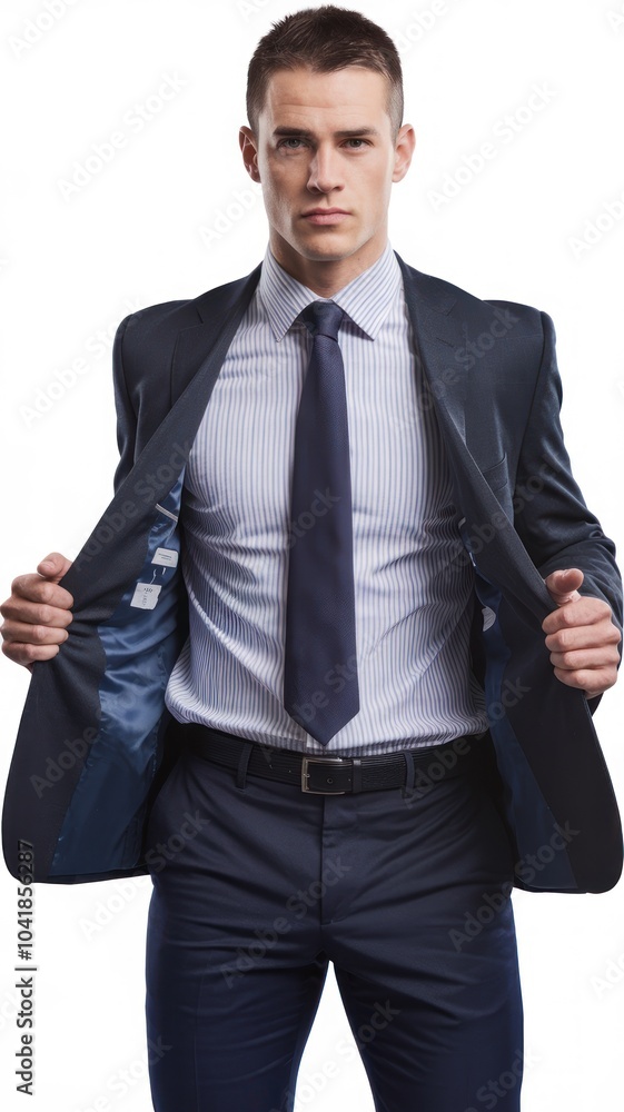 Happy businessman isolated - handsome man standing with crossed arms isolated on white background Happy businessman isolated - handsome man standing with crossed arms isolated on white background