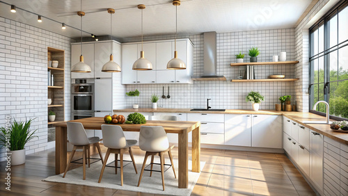 Wallpaper Mural modern dining room with table Torontodigital.ca