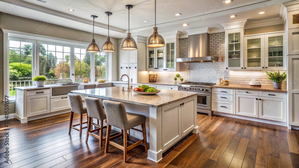 Fototapeta premium interior with kitchen