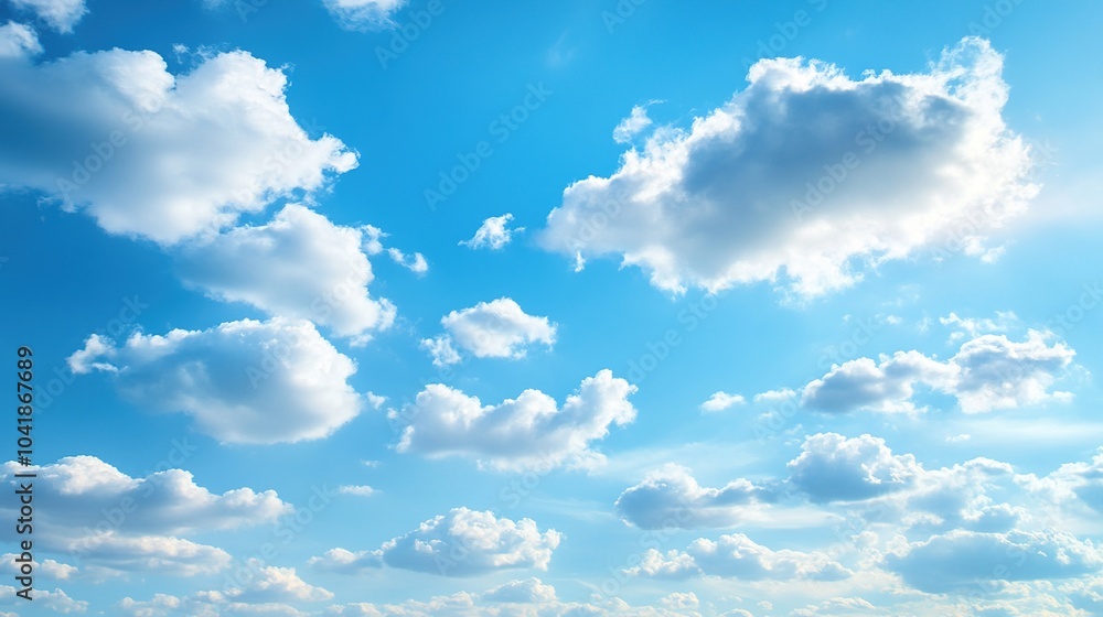 Fototapeta premium Beautiful Cloudy Sky with Soft White Clouds