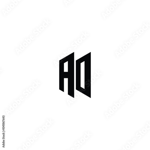 AO monogram logo design letter text name symbol monochrome logotype alphabet character simple logo