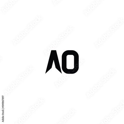 AO monogram logo design letter text name symbol monochrome logotype alphabet character simple logo