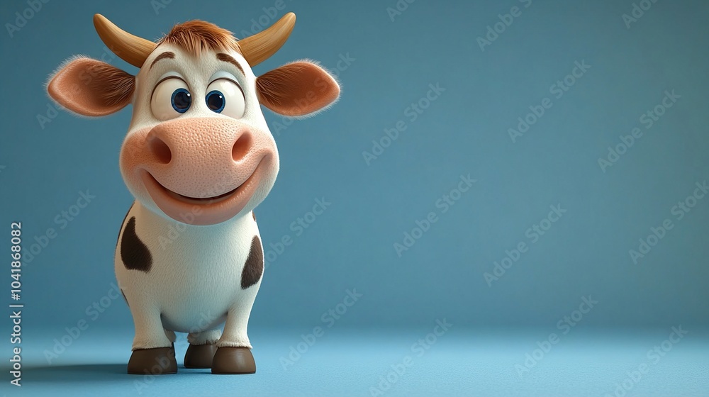 Cute Cartoon Cow with Big Eyes Cute Cartoon Cow with Big Eyes