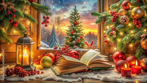 Festive Christmas Card and Bookmark Design for Holiday Greetings