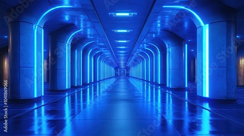 Neon Blue Tunnel