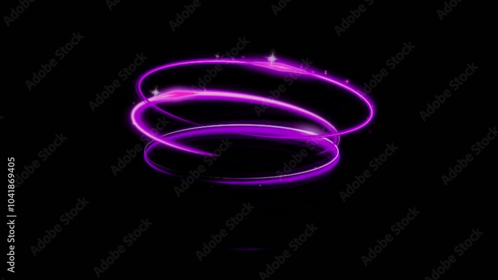 Animation purple light circle effects spin on black background. Animation purple light circle effects spin on black background.