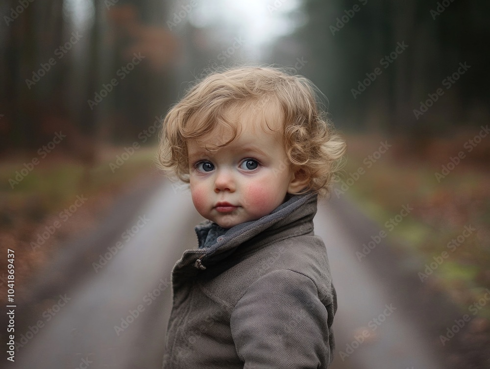 Tender Moment of a Child in Autumn Tender Moment of a Child in Autumn