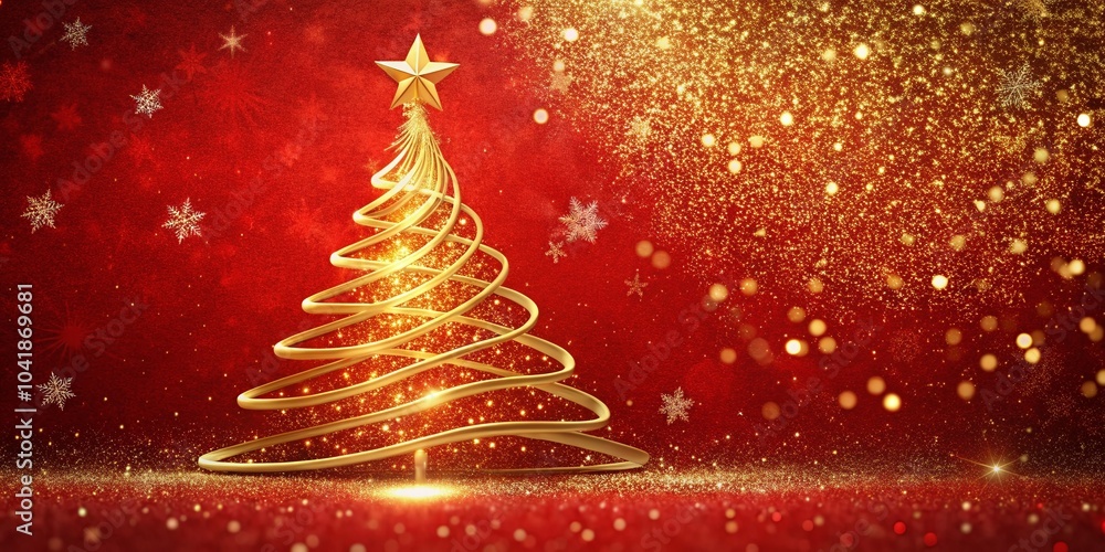 Festive Holiday Greeting Card with Golden Christmas Tree Design for Cheerful Celebrations Festive Holiday Greeting Card with Golden Christmas Tree Design for Cheerful Celebrations