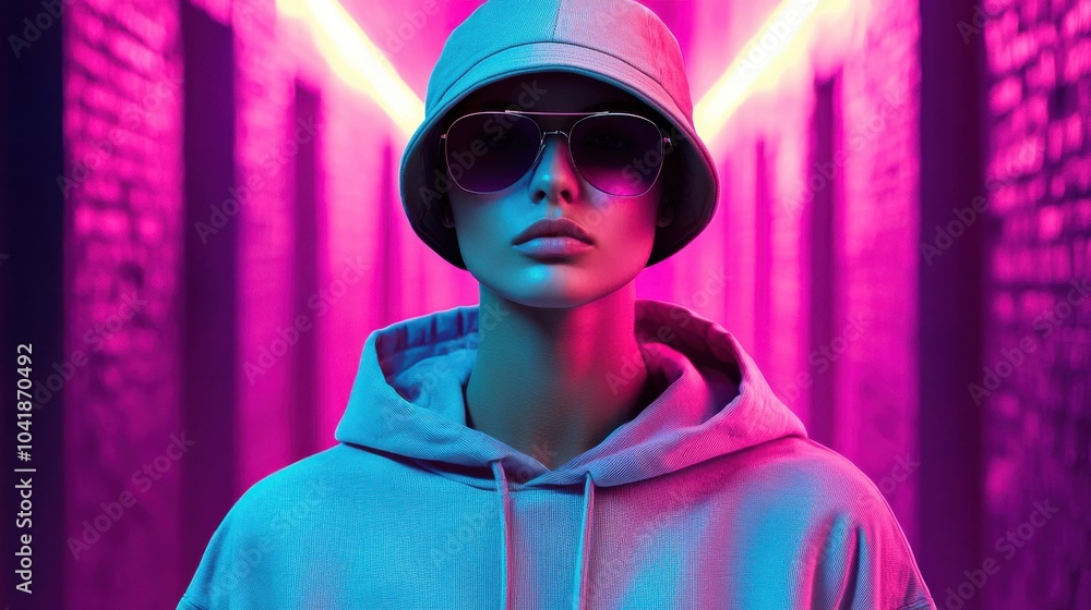 Stylish Model in Bucket Hat and Hoodie Stylish Model in Bucket Hat and Hoodie