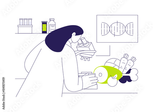 Microbiological food testing abstract concept vector illustration.