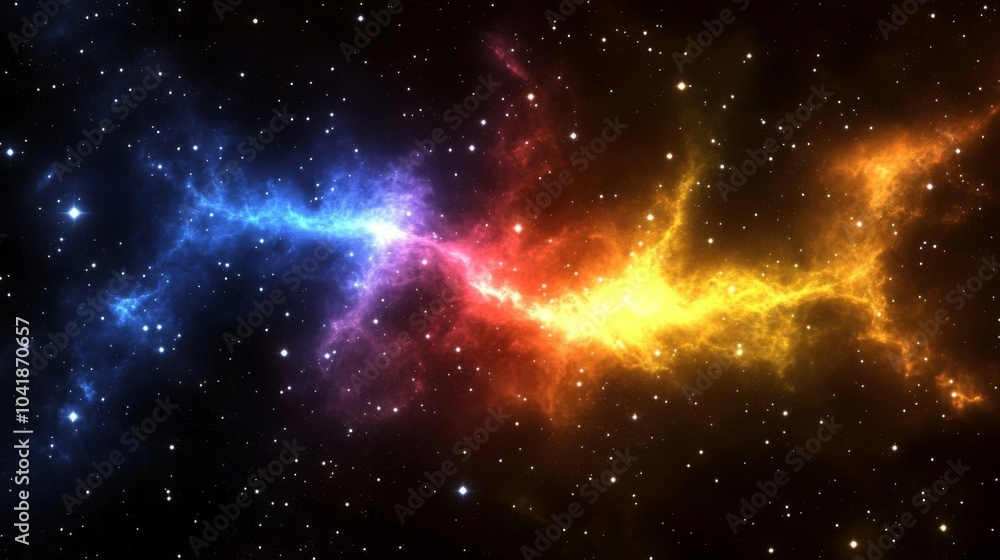 Fototapeta premium A breathtaking cosmic nebula shines brightly in deep space.