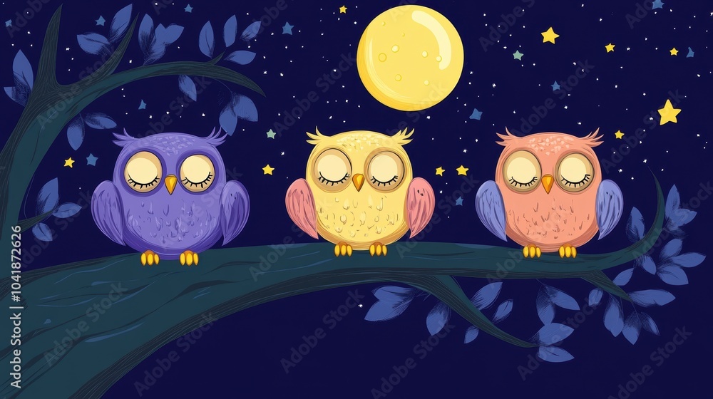Obraz premium Cute cartoon owl. Halloween decoration.