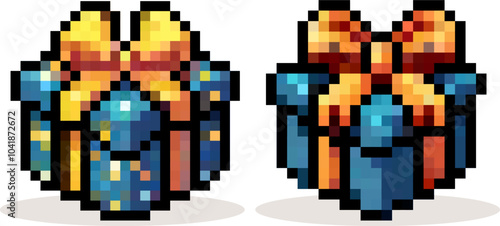 gift box pixel art vector. gift box icon. Game item